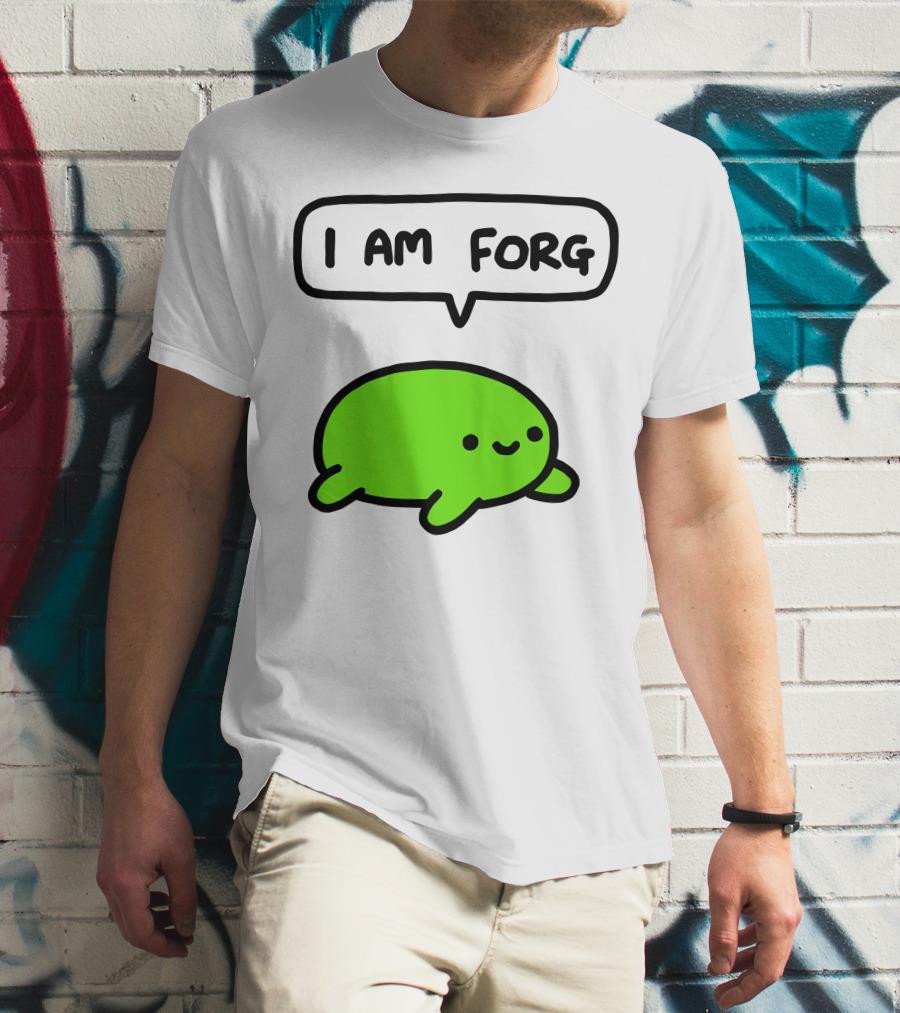 I Am Forg Green Cartoon Character Speech Bubble T-Shirt