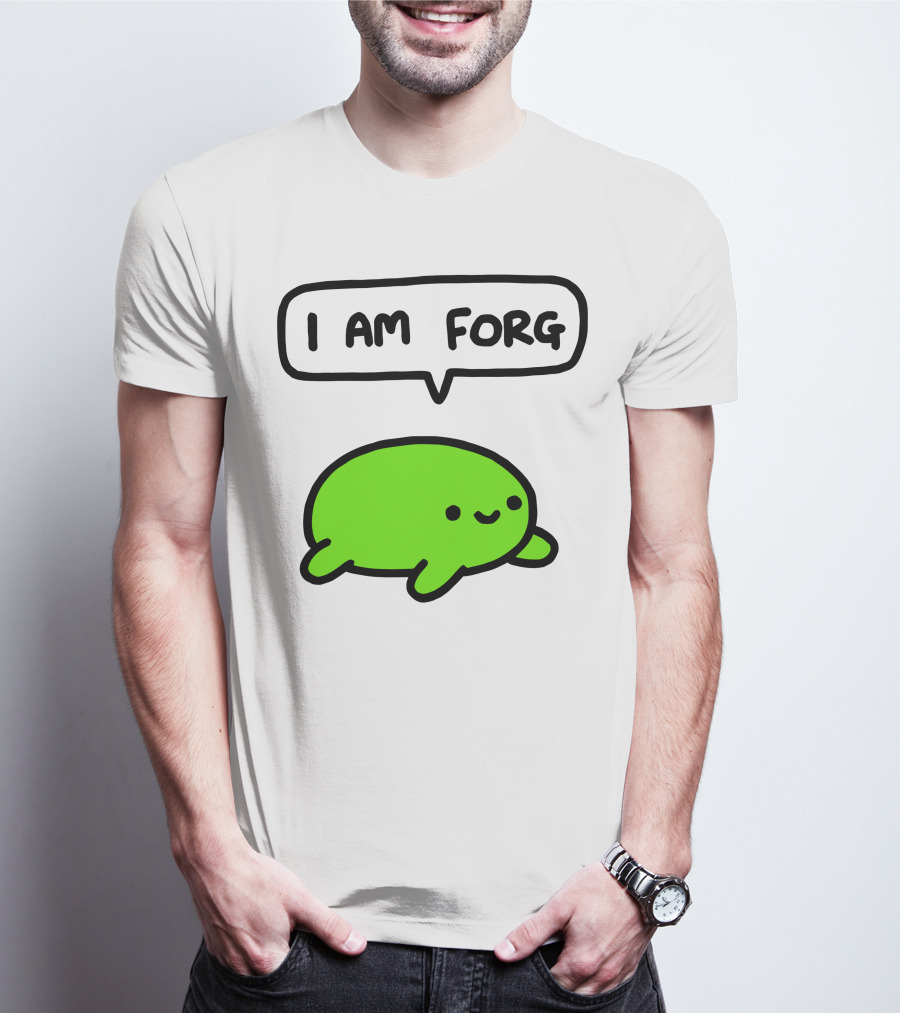 I Am Forg Green Cartoon Character Speech Bubble T-Shirt
