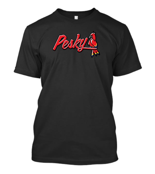 Pesky Red Bird On Branch T-Shirt
