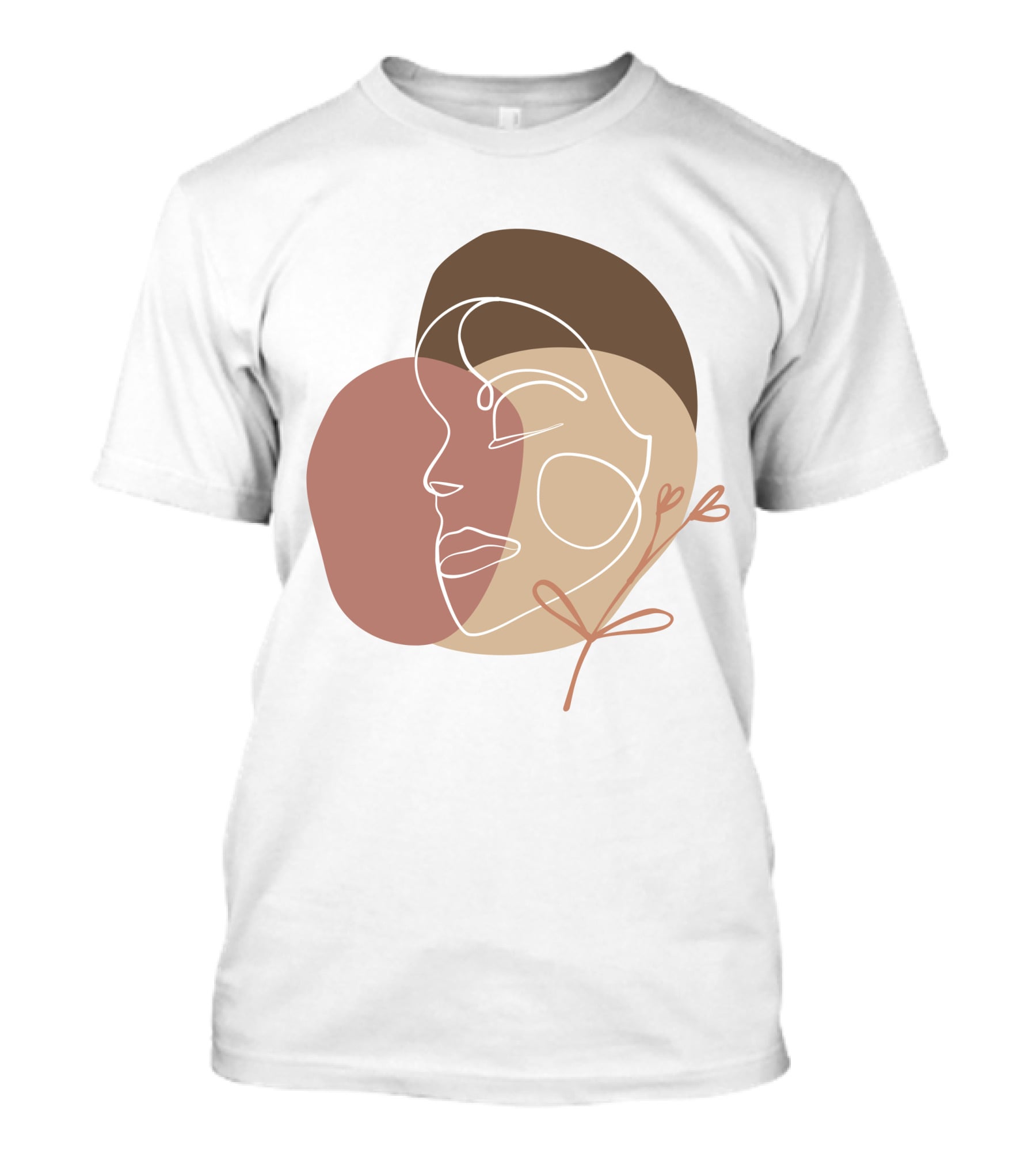 Line Art Woman Face Beauty Minimalist Abstract Linear Profile T-Shirt