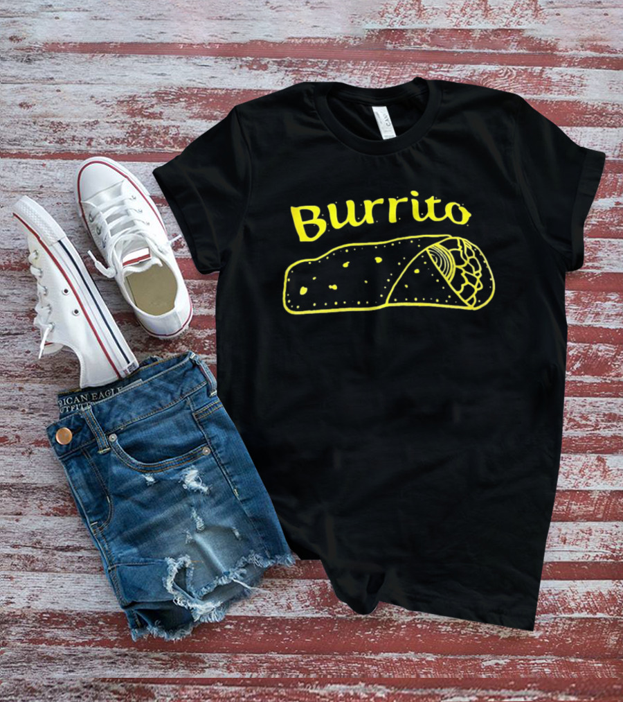 Burrito Sketch Yellow Food T-Shirt