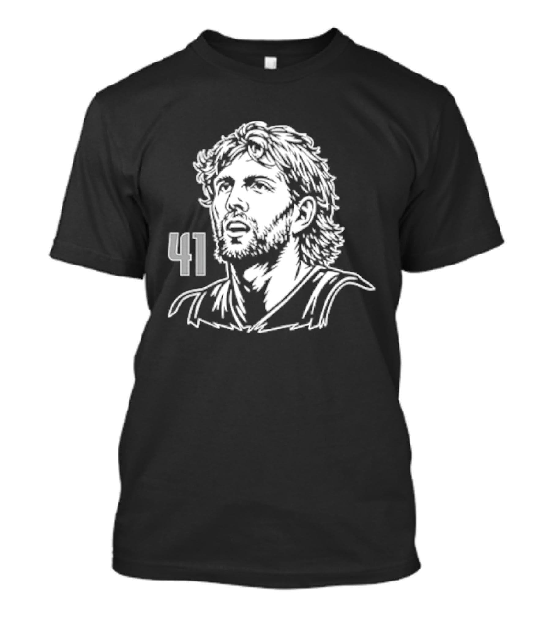 Dirk Nowitzki 41 Basketball Legend Sketch T-Shirt