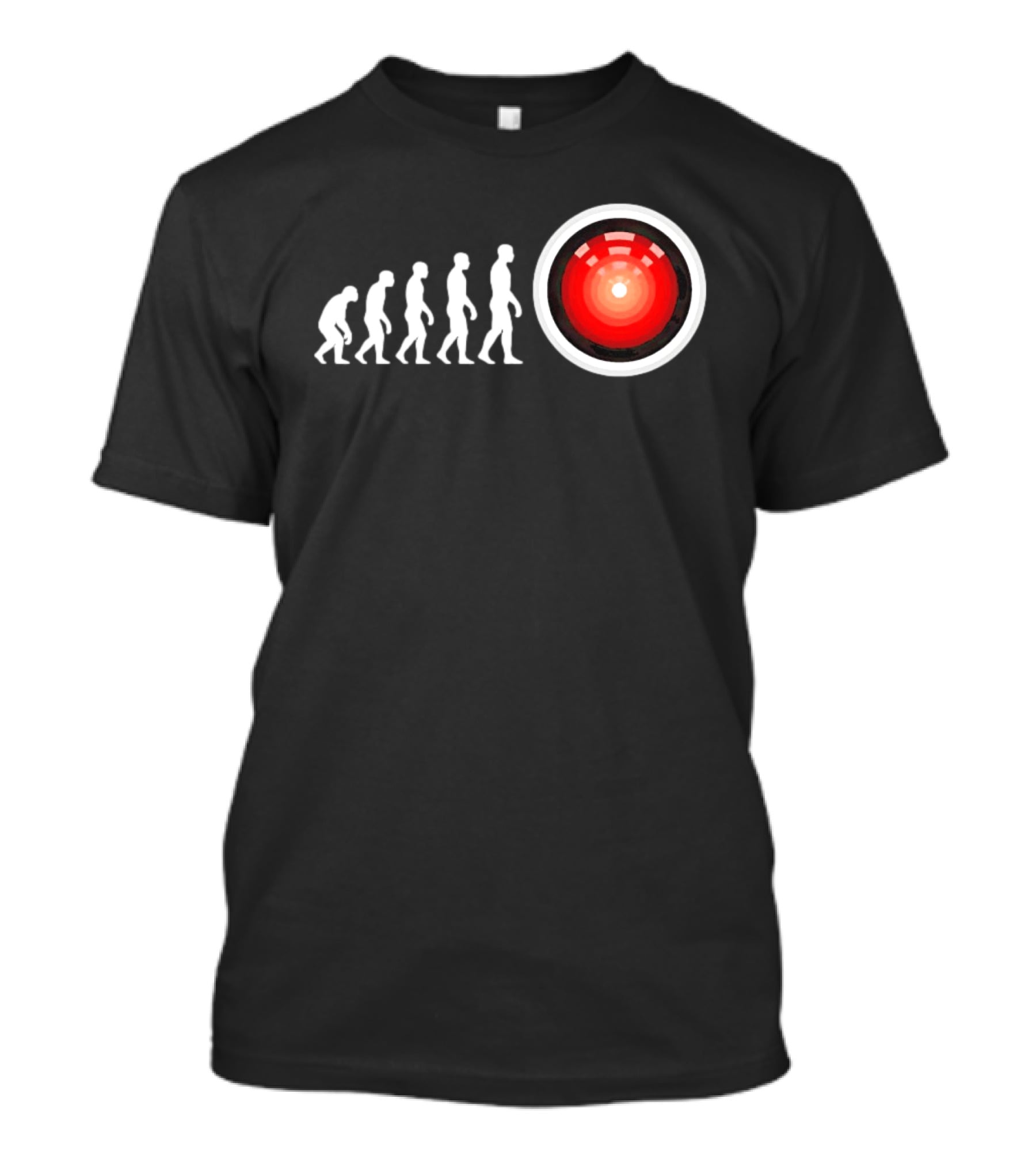 Human Evolution To HAL 9000 AI 2001 Space Odyssey Humor T-Shirt