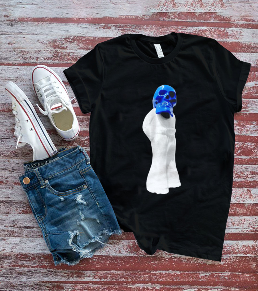 Jack White Frozen Charlotte Blue Skull Modern Gothic T-Shirt