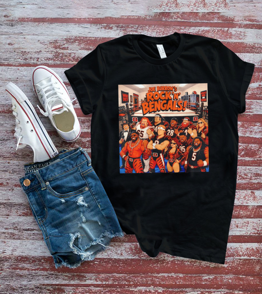 Joe Burrow's Rock 'N' Bengals Who Dey Cincinnati Bengals Born And Raised T-Shirt