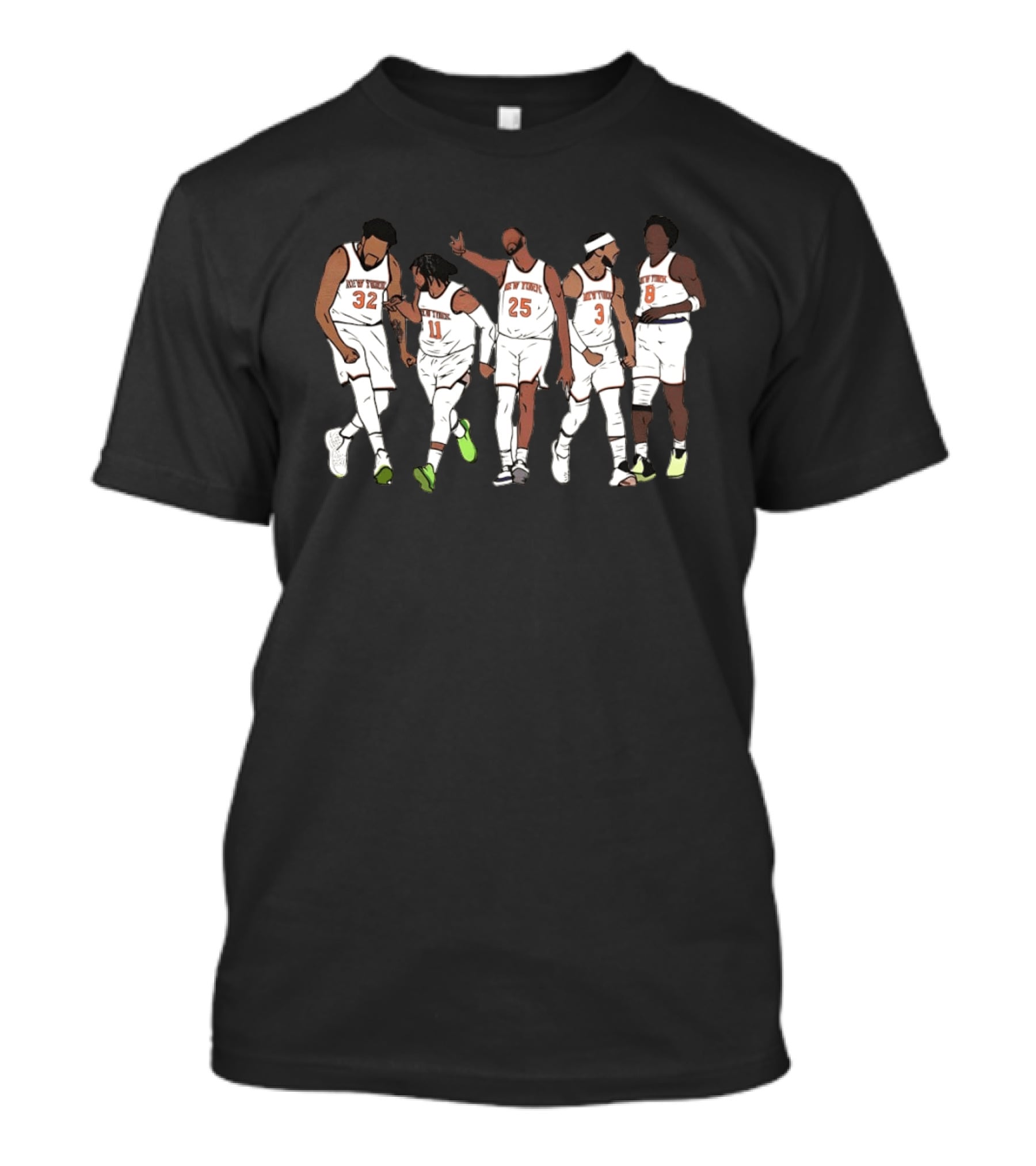 New York Basketball Starting Five Brunson Towns Bridges Hart Anunoby T-Shirt