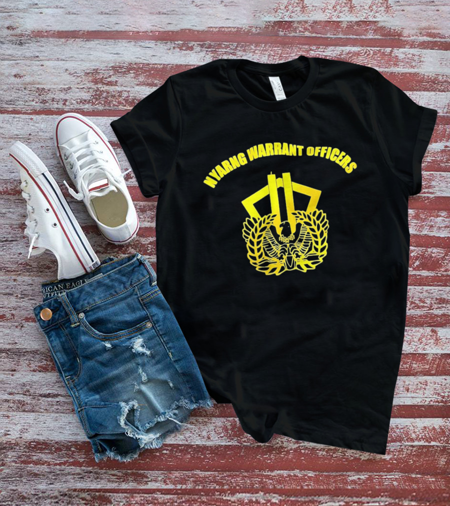 NYARNG Warrant Officers New York Army National Guard Emblem Featuring Twin Towers And Eagle T-Shirt