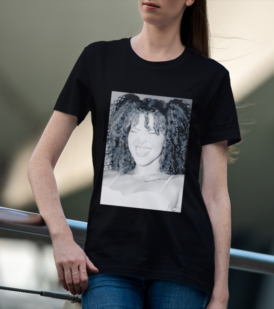 AEW Willow Nightingale Smile Black And White T-Shirt