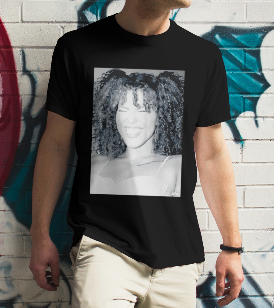 AEW Willow Nightingale Smile Black And White T-Shirt