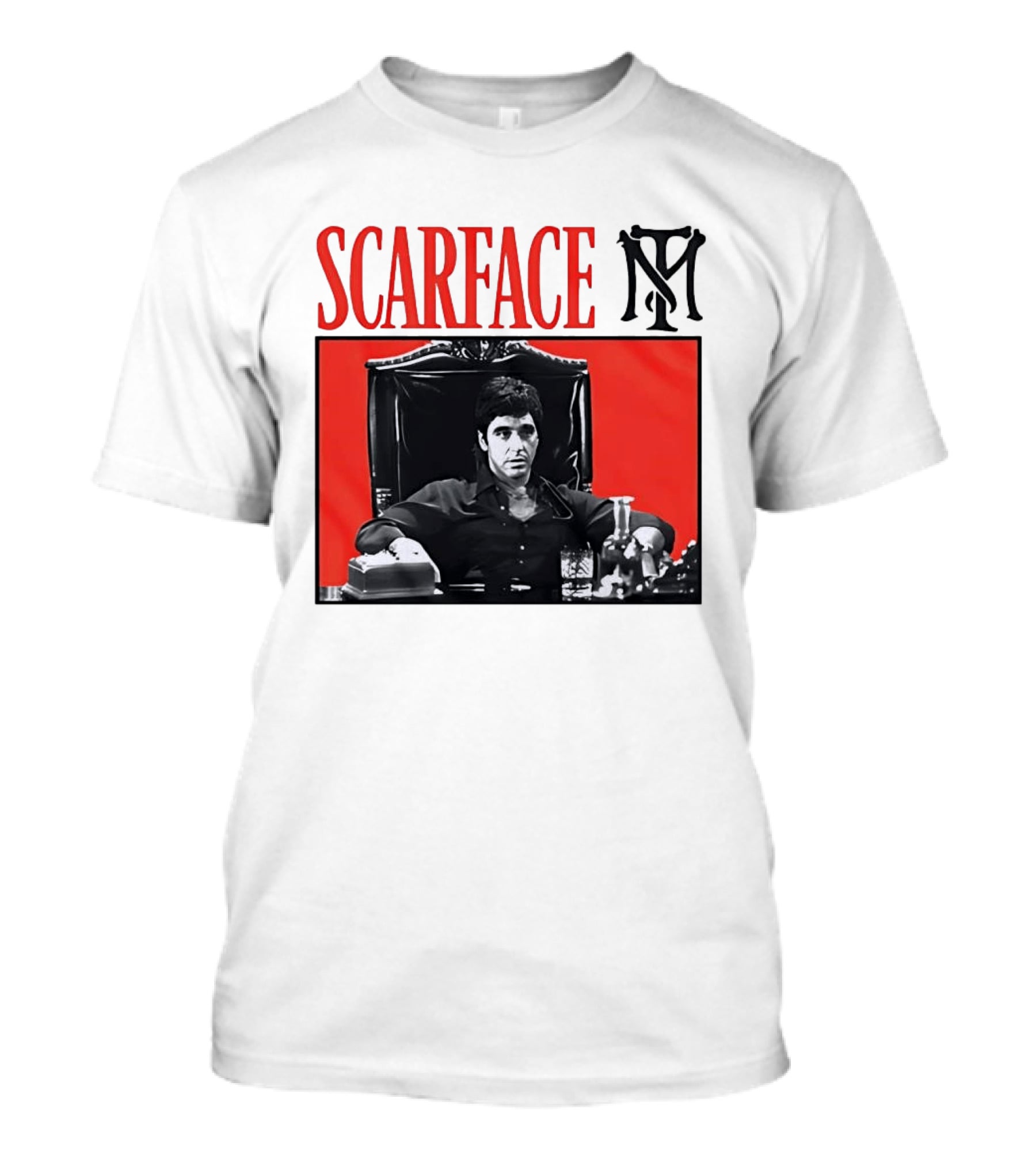 Scarface Tony Montana Al Pacino Iconic Scene Red T-Shirt
