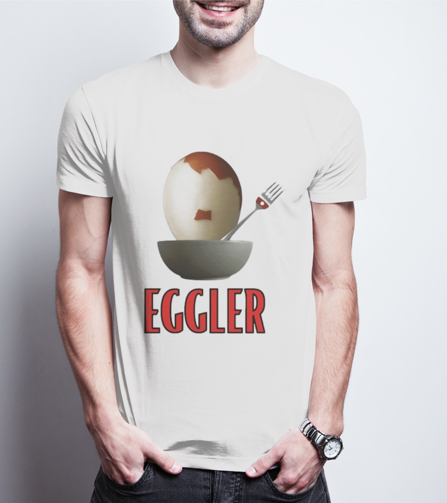 Eggler Chicken Egg Bowl Fork Comedy T-Shirt