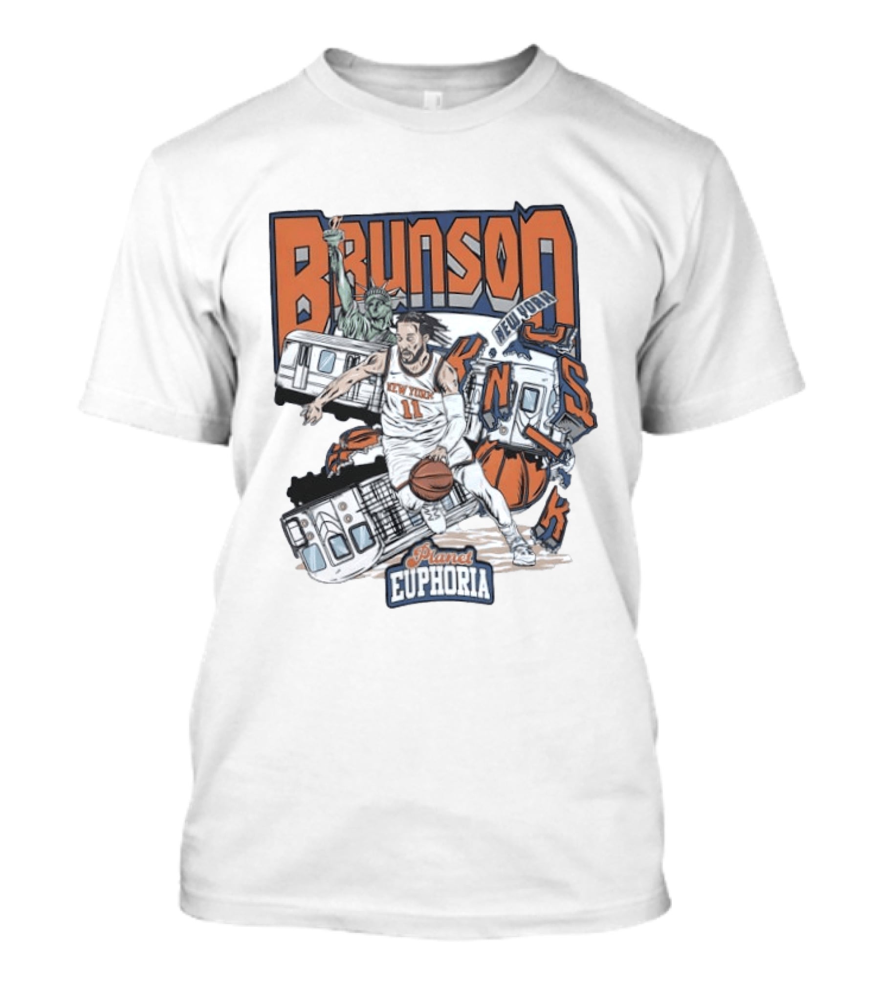 Brunson New York Knicks Planet Euphoria Comic Style NBA T-Shirt