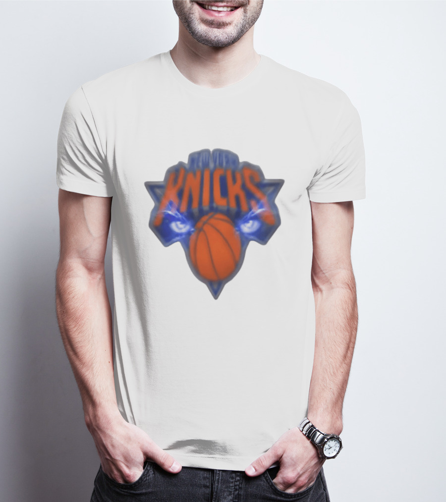 Blurry New York Knicks Basketball With Eye Motif T-Shirt
