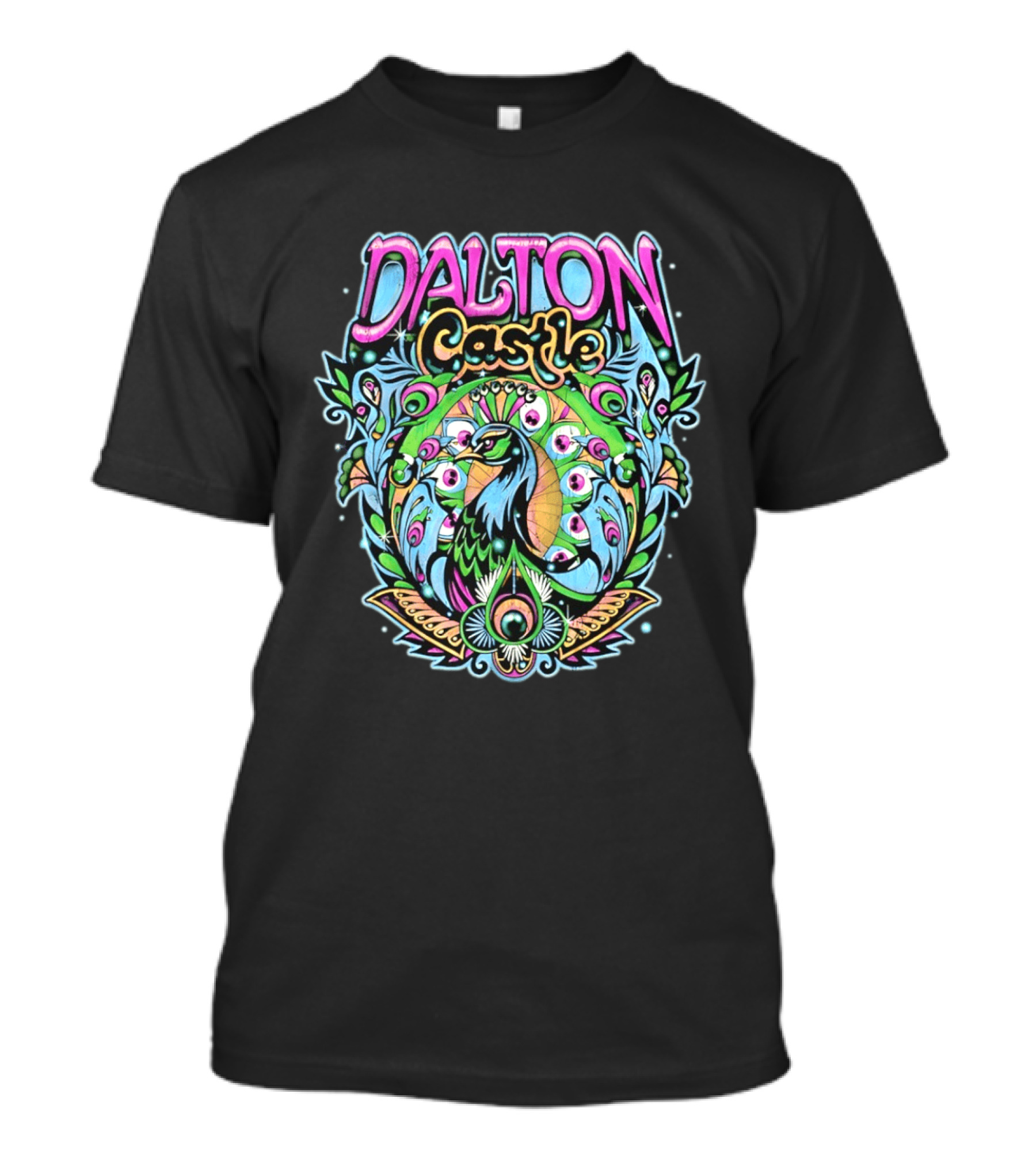 Dalton Castle Vibrant Peacock Plumage T-Shirt