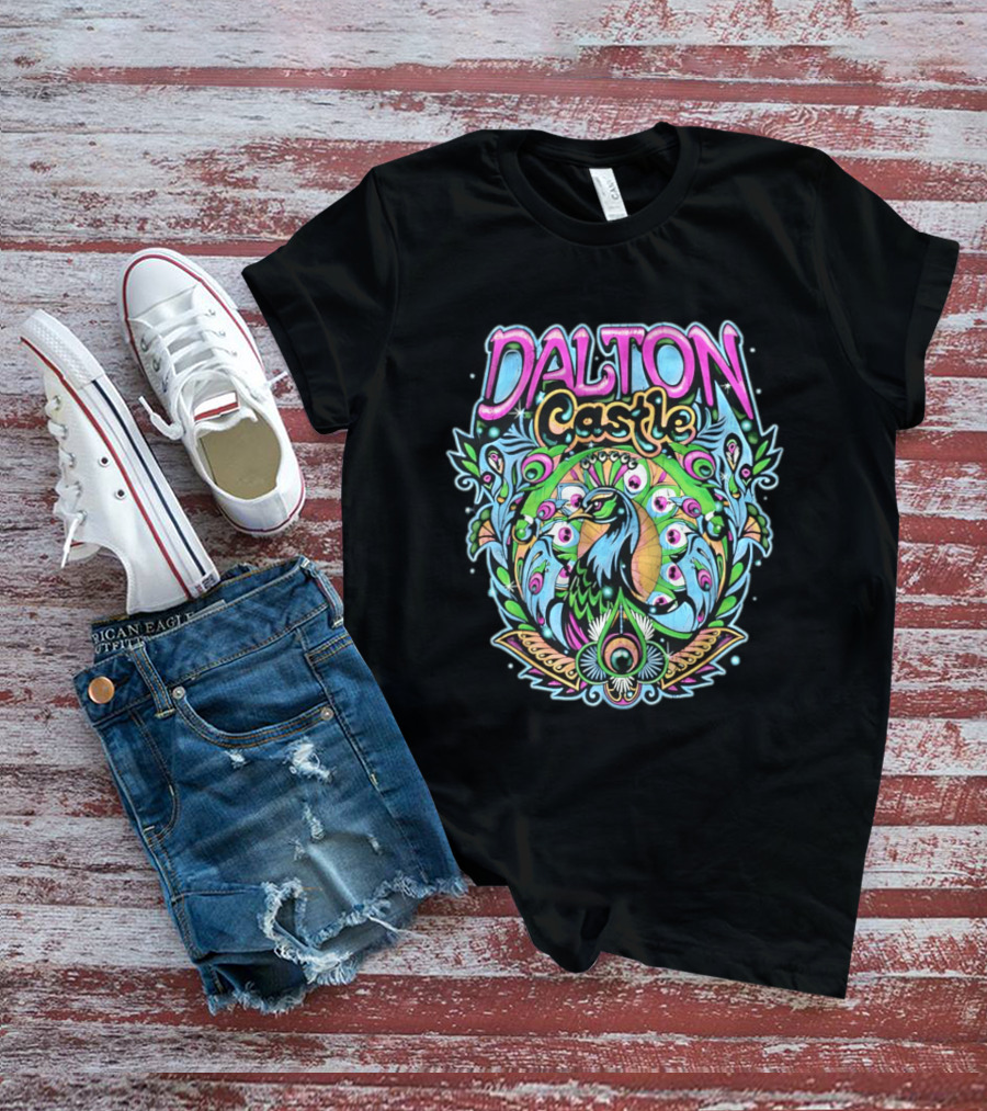 Dalton Castle Vibrant Peacock Plumage T-Shirt
