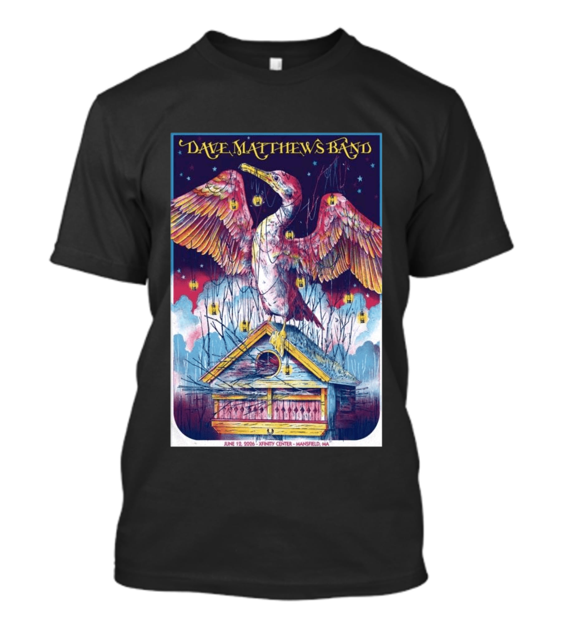 Dave Matthews Band June 19 2026 Xfinity Center Mansfield MA Bird Lanterns T-Shirt