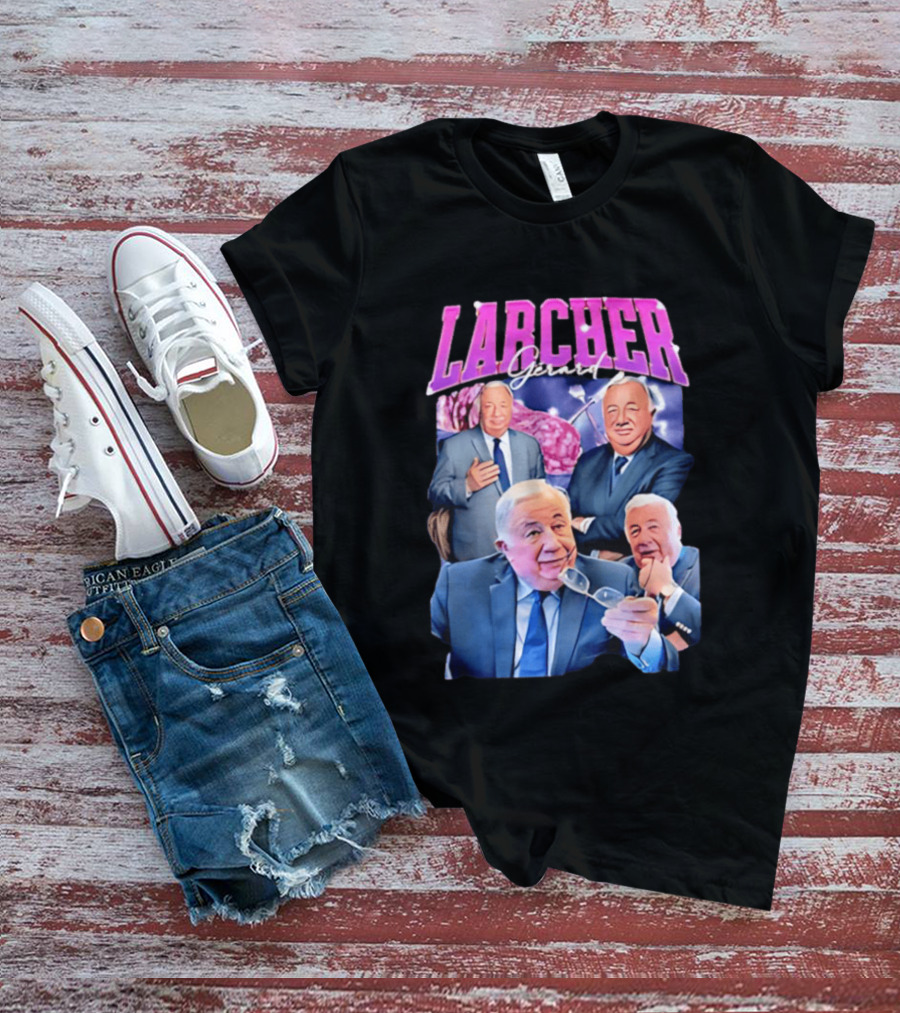 Larcher Gérard 90s Bootleg Style Retro Collage T-Shirt