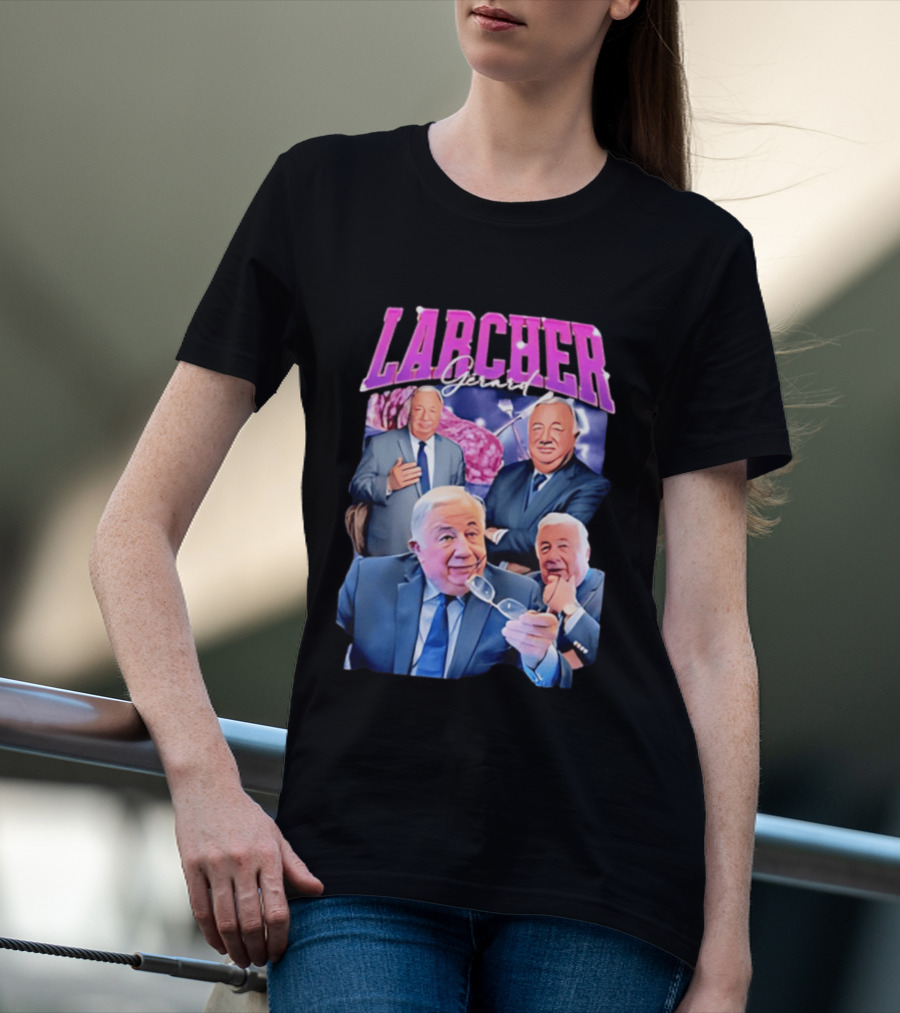 Larcher Gérard 90s Bootleg Style Retro Collage T-Shirt