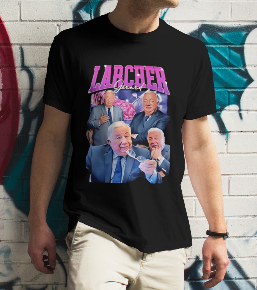 Larcher Gérard 90s Bootleg Style Retro Collage T-Shirt