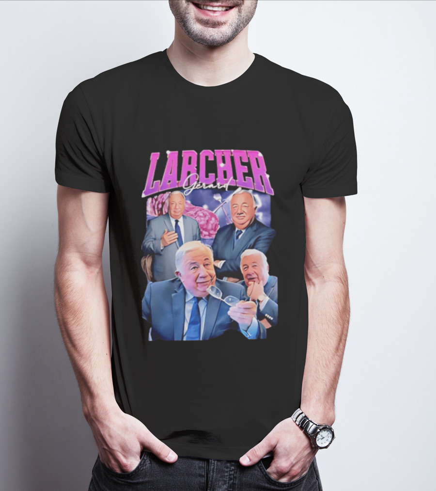 Larcher Gérard 90s Bootleg Style Retro Collage T-Shirt