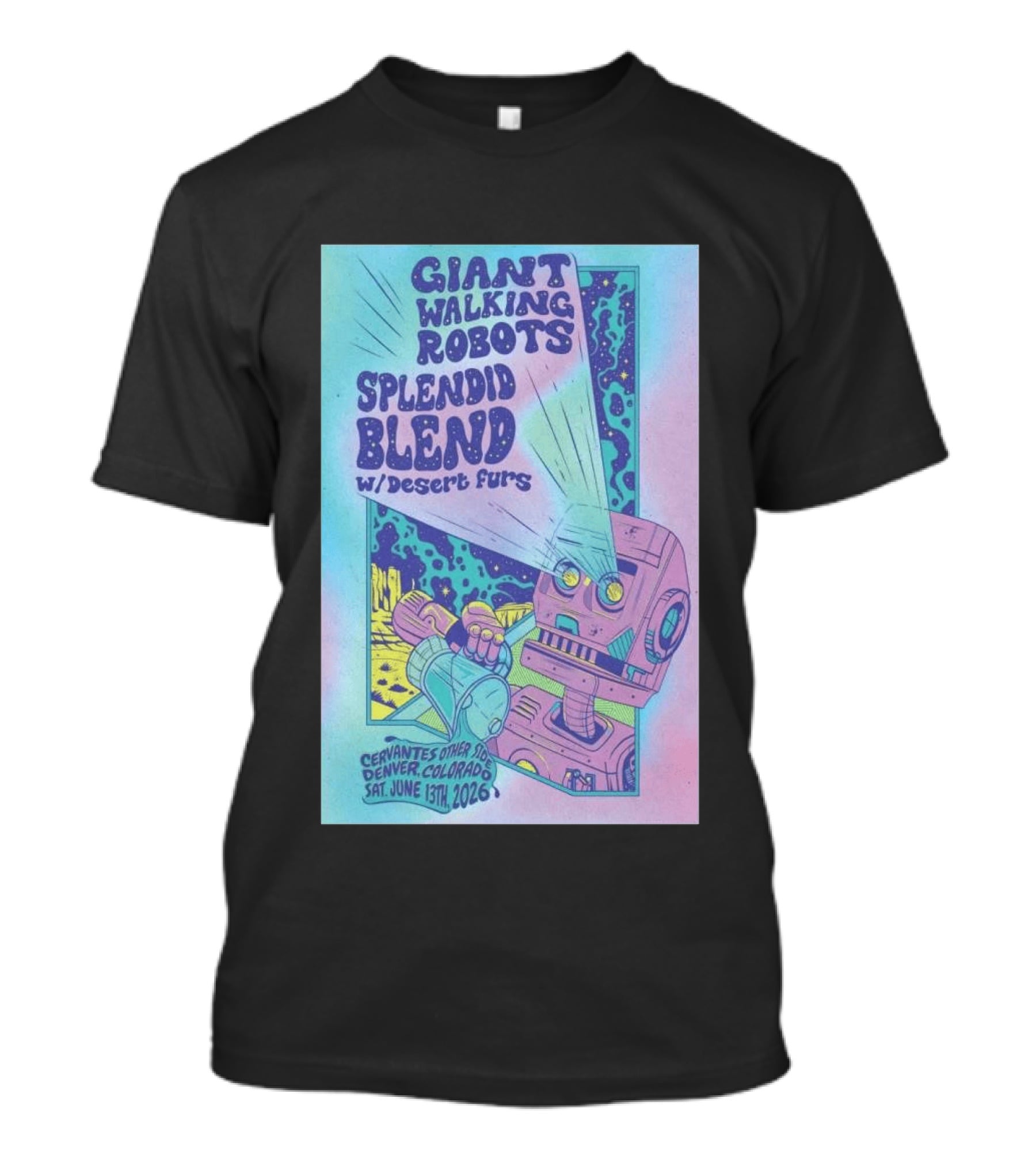 Giant Walking Robots Splendid Blend Desert Furs Cervantes Other Side Denver June 13 2026 T-Shirt