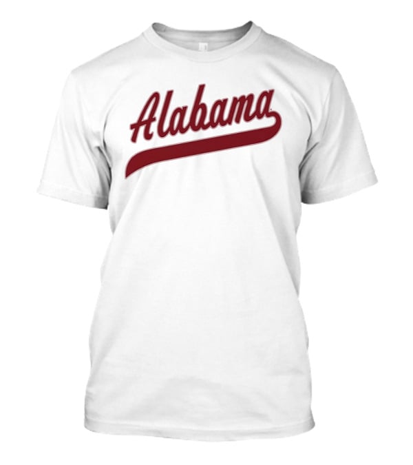 Alabama Baseball Cursive Style Lettering T-Shirt