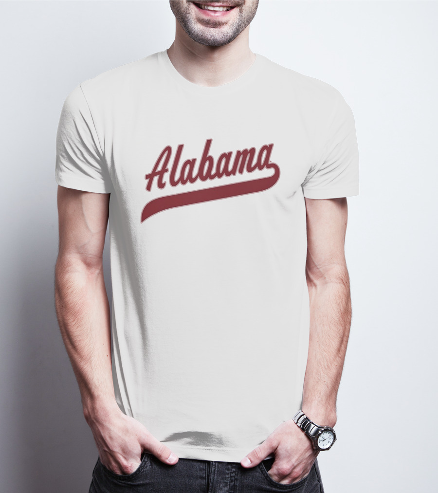 Alabama Baseball Cursive Style Lettering T-Shirt
