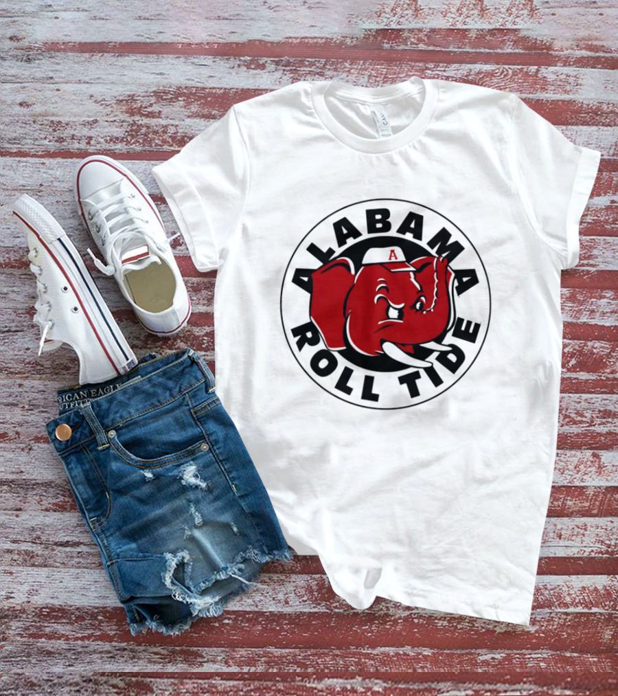 Alabama Crimson Tide Roll Tide Baseball Elephant T-Shirt