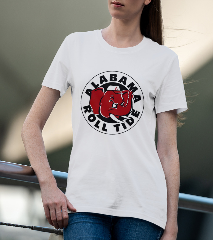 Alabama Crimson Tide Roll Tide Baseball Elephant T-Shirt