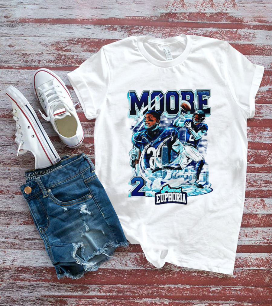 DJ Moore Chicago Bears Planet Euphoria Iceman Player Collage T-Shirt