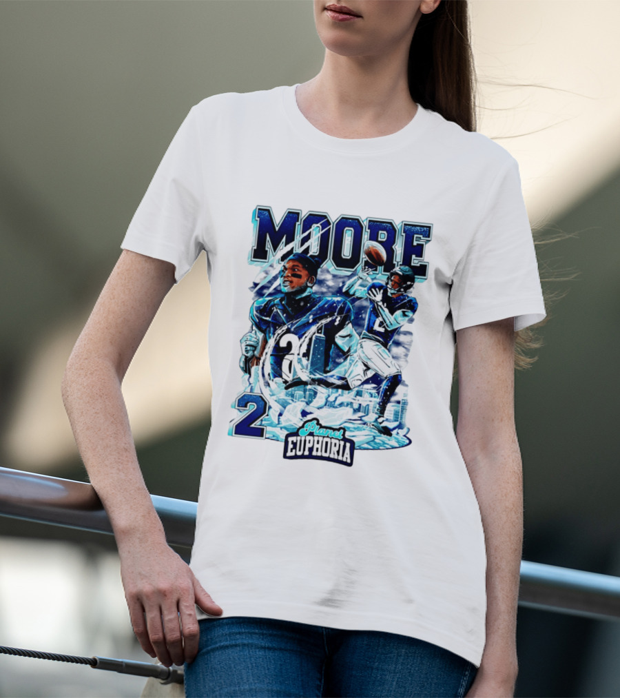 DJ Moore Chicago Bears Planet Euphoria Iceman Player Collage T-Shirt