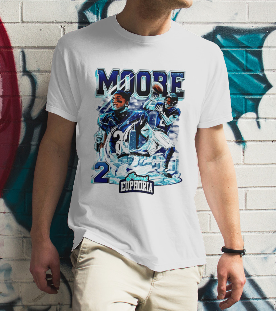 DJ Moore Chicago Bears Planet Euphoria Iceman Player Collage T-Shirt