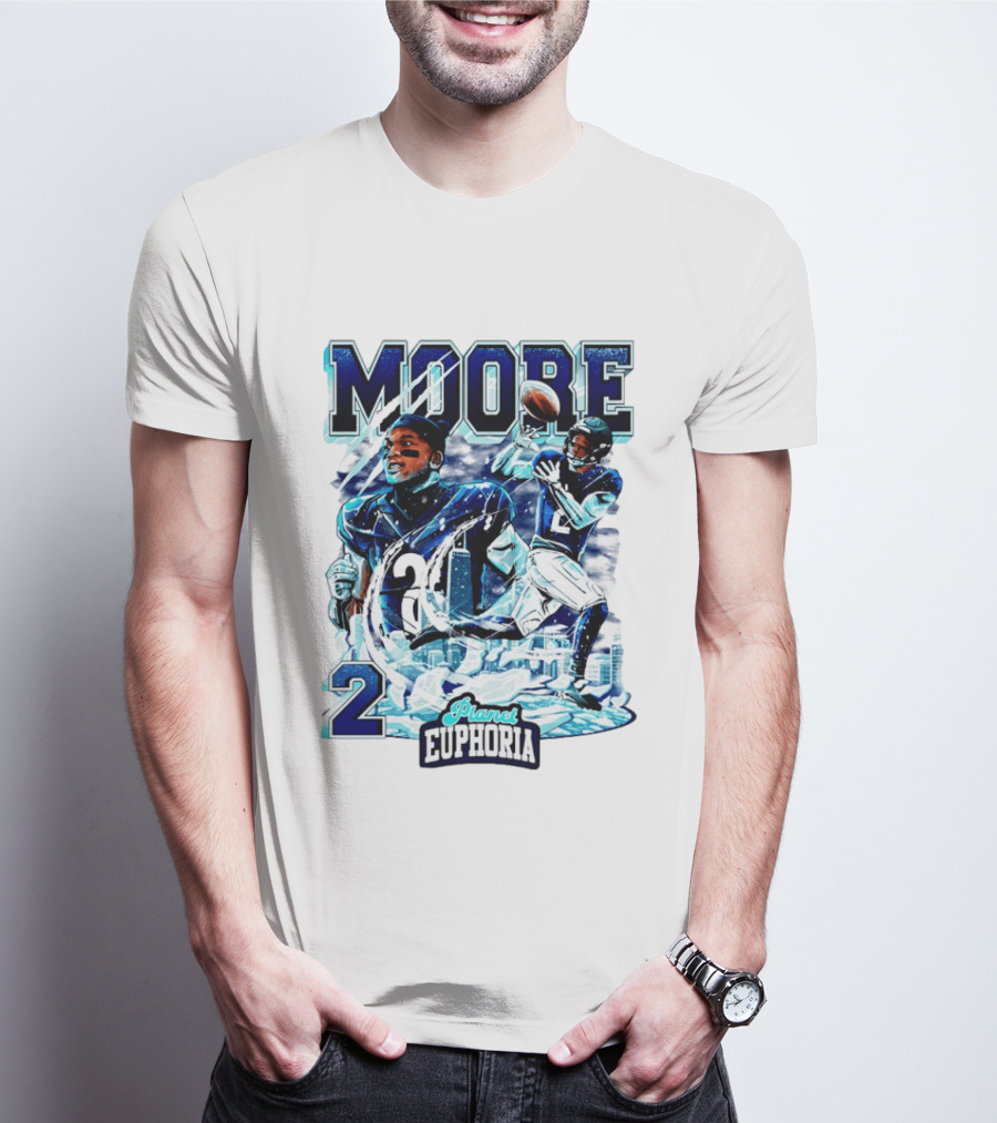 DJ Moore Chicago Bears Planet Euphoria Iceman Player Collage T-Shirt
