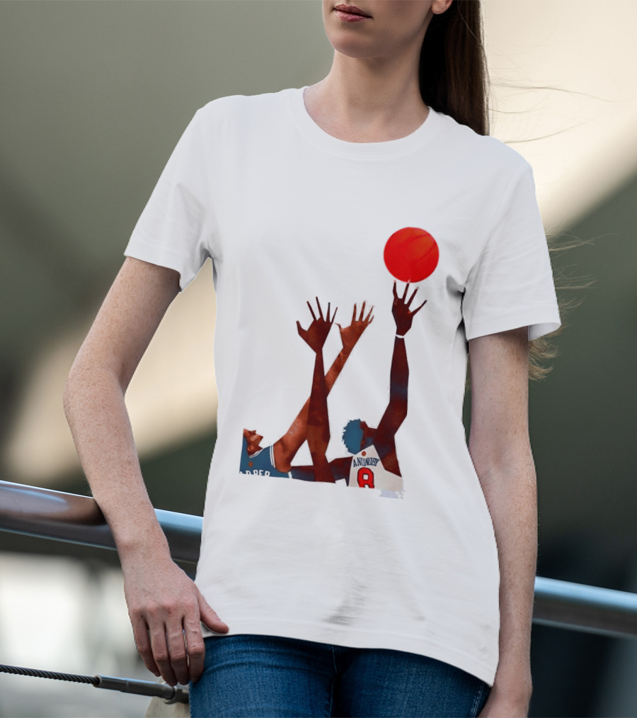 OG Anunoby Basketball Reaching Action Harper White T-Shirt