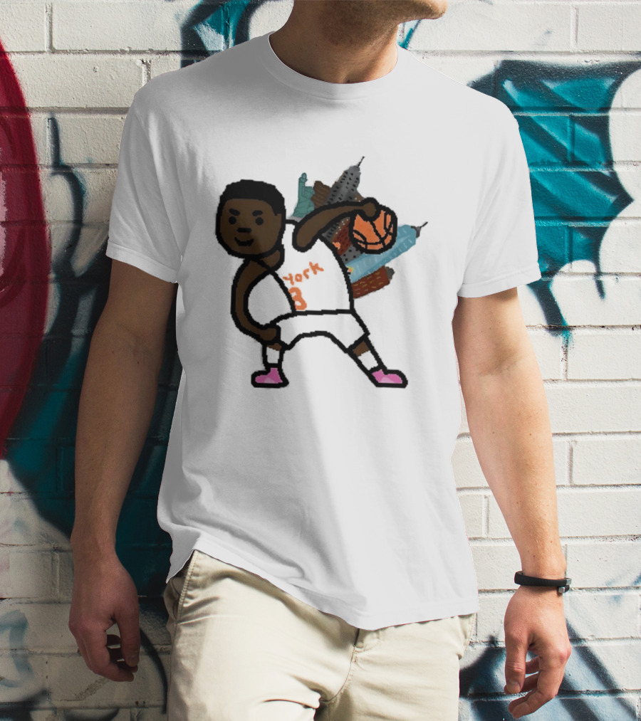 OG Anunoby New York Knicks Basketball Player Skyline T-Shirt