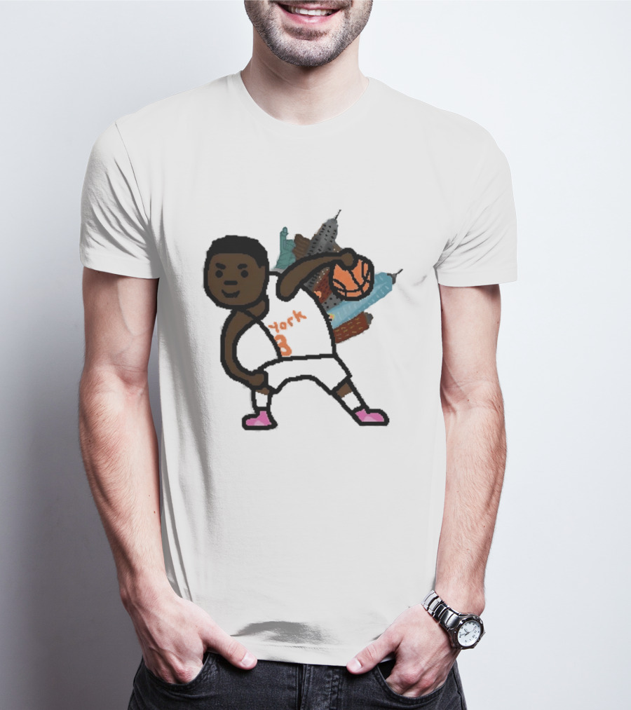 OG Anunoby New York Knicks Basketball Player Skyline T-Shirt