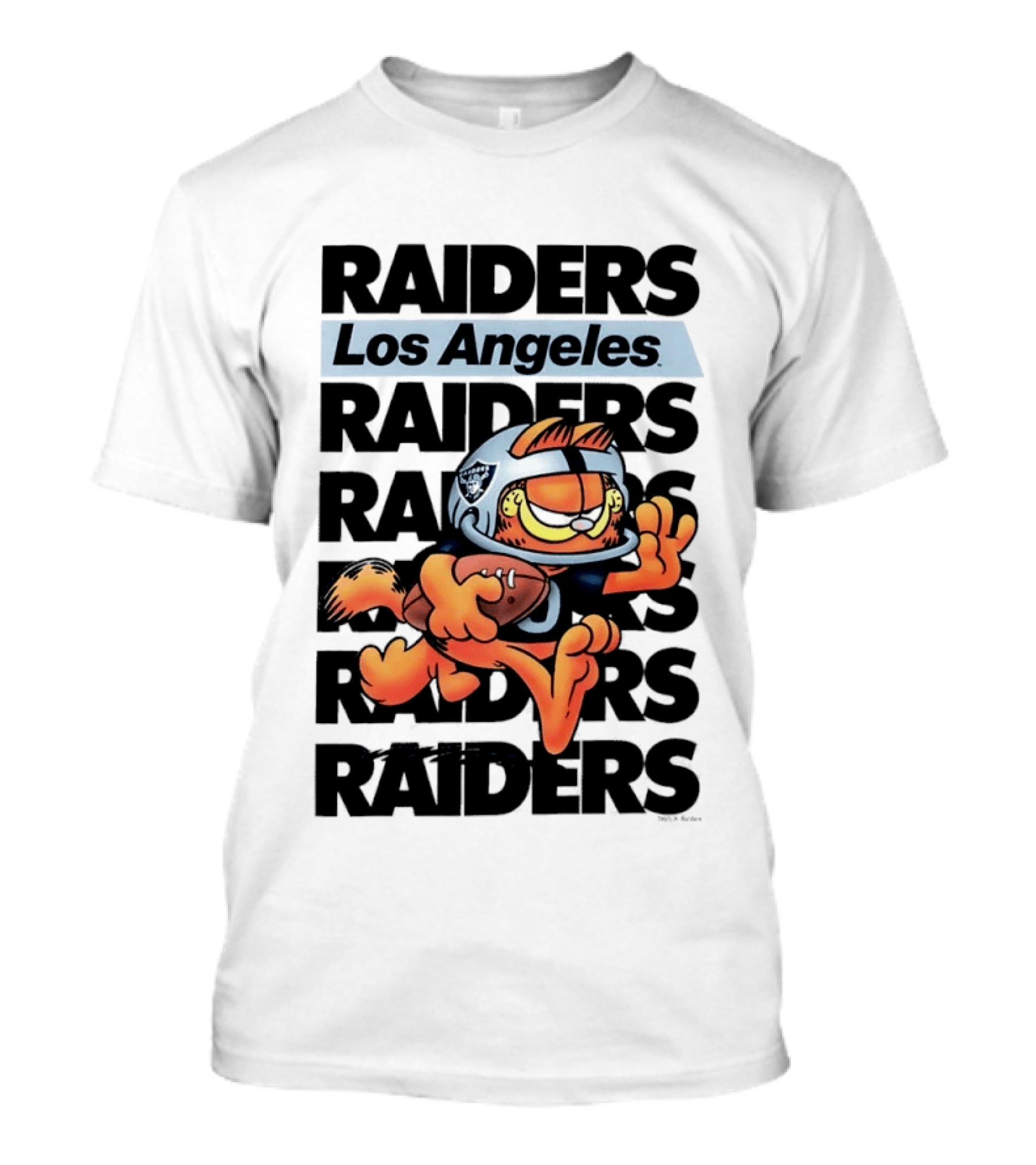 Los Angeles Raiders Orange Cat Football Helmet Running T-Shirt