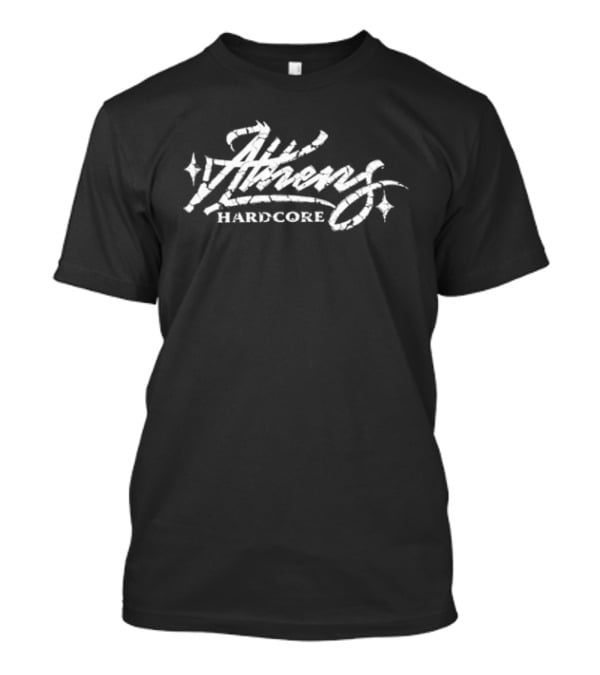 Athens Hardcore Cracked Retro Font T-Shirt
