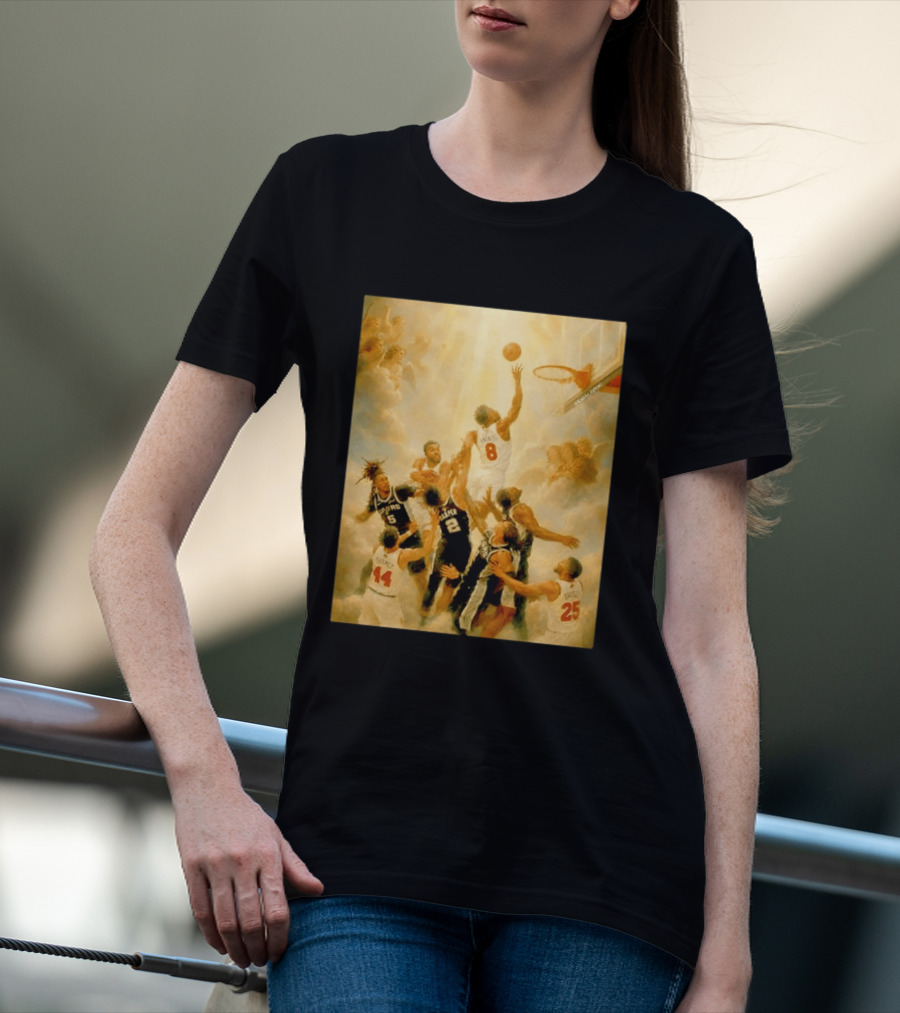 OG Anunoby Dunking New York Knicks Vs San Antonio Spurs High Renaissance Basketball Duel T-Shirt