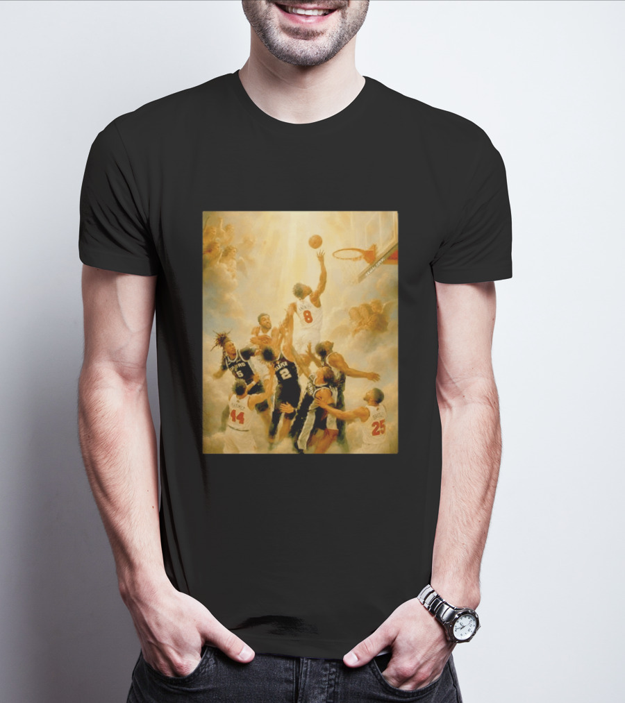 OG Anunoby Dunking New York Knicks Vs San Antonio Spurs High Renaissance Basketball Duel T-Shirt