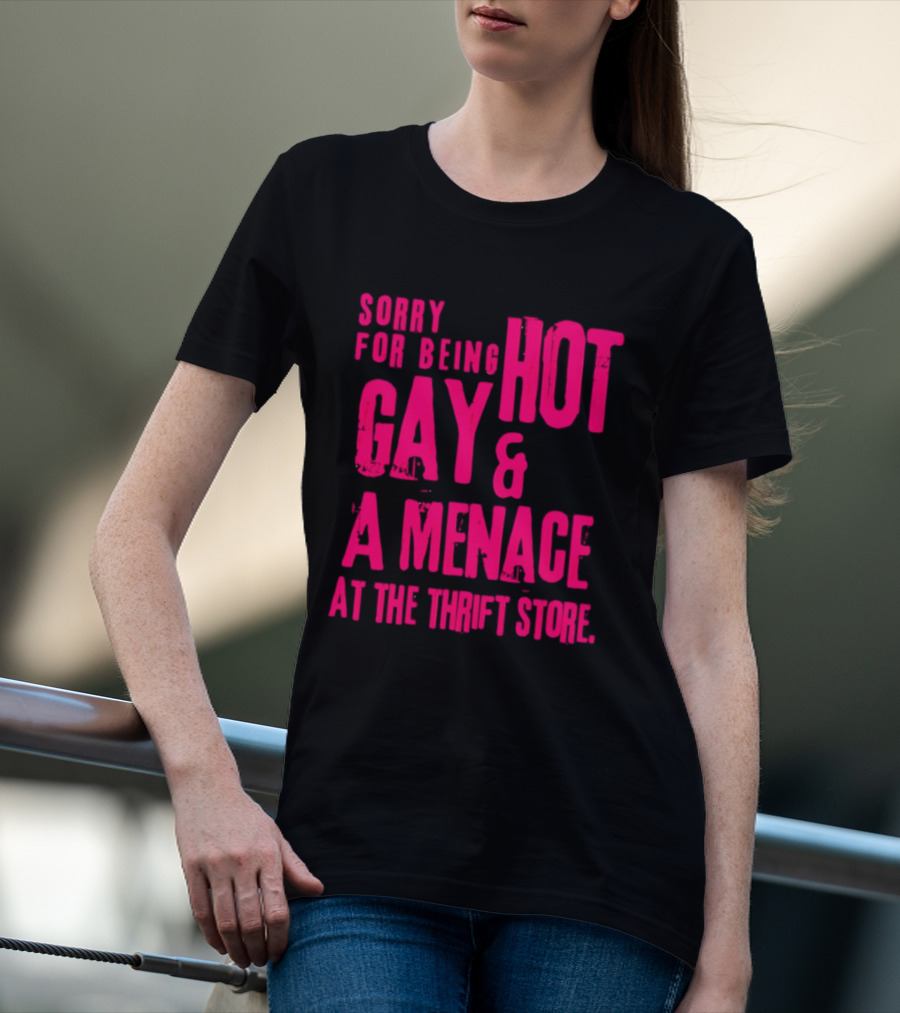Sorry For Being Hot Gay And A Menace At The Thrift Store T-Shirt