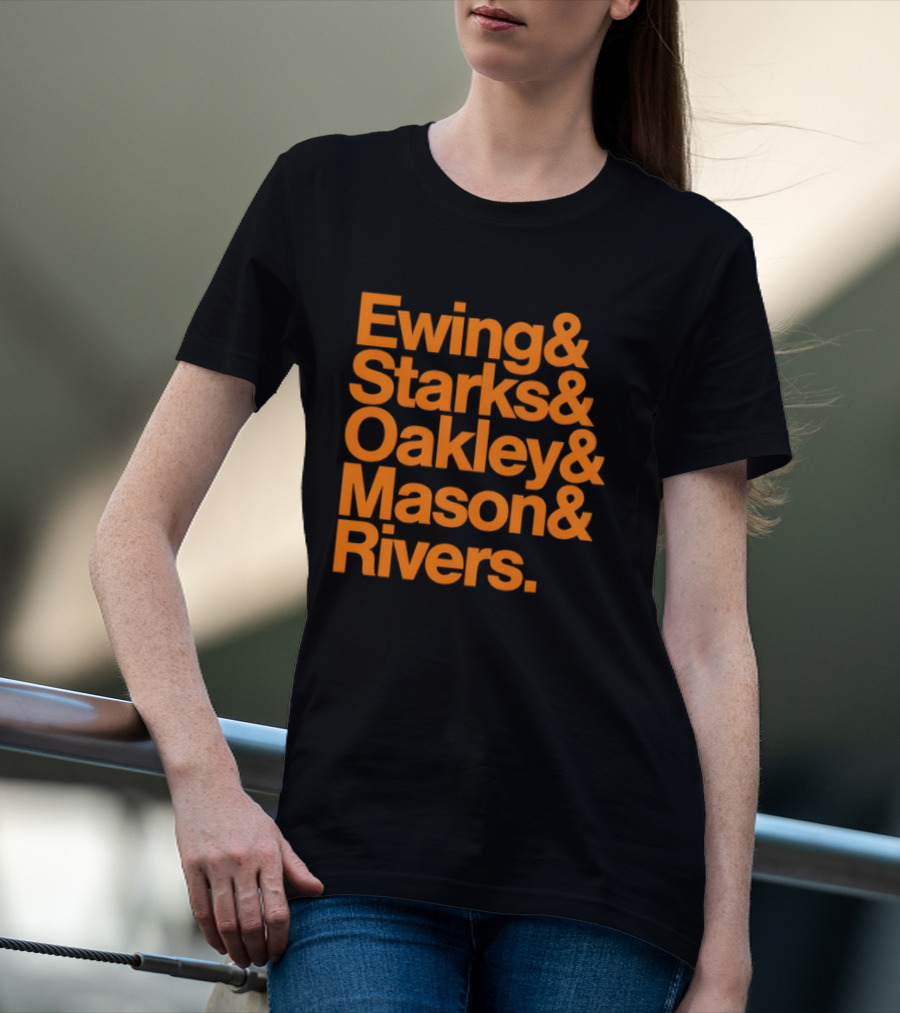 Ewing Starks Oakley Mason Rivers New York Knicks 1993 T-Shirt