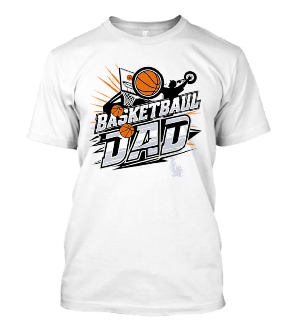 Basketball Dad Flying Ball Action Hoop T-Shirt