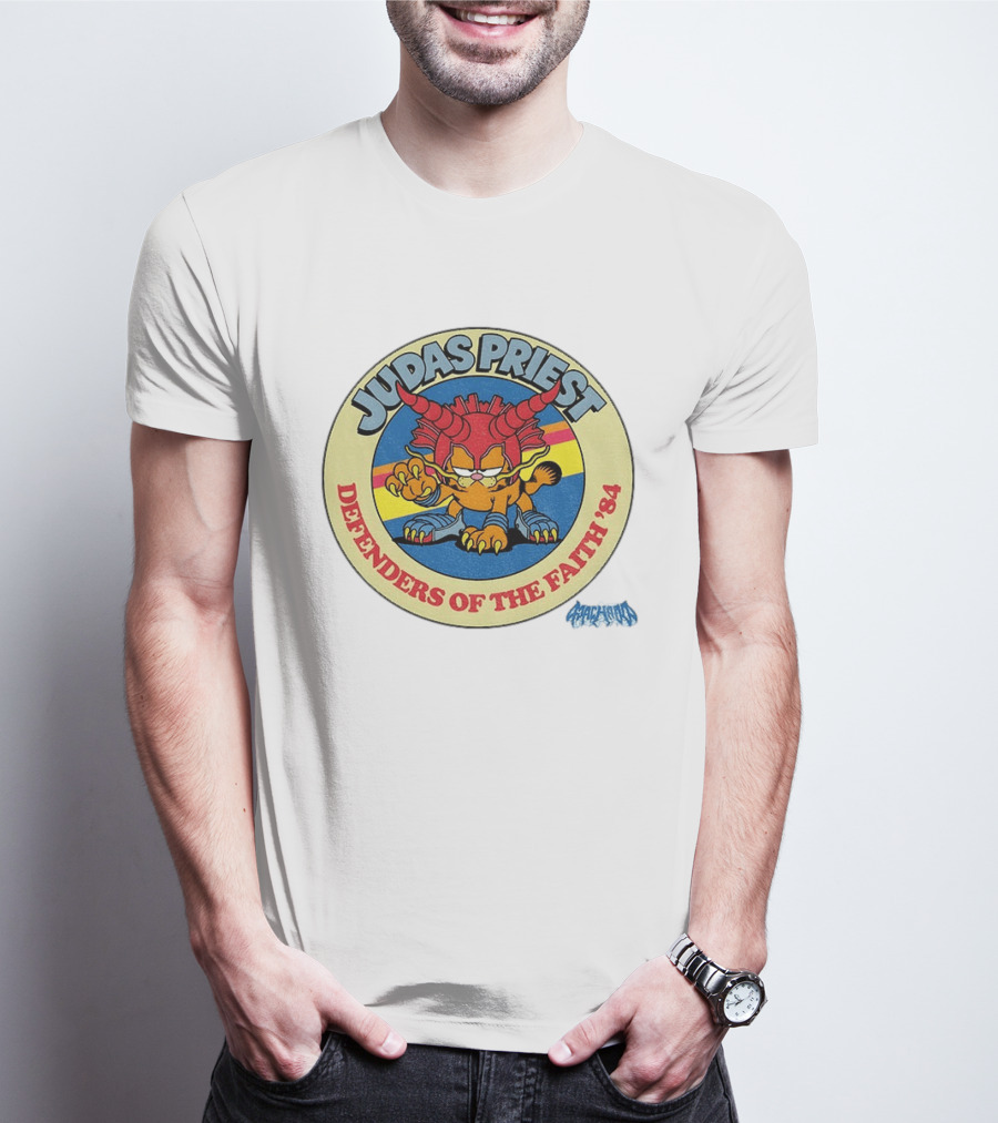 Judas Priest Defenders Of The Faith '84 Orange Cat T-Shirt