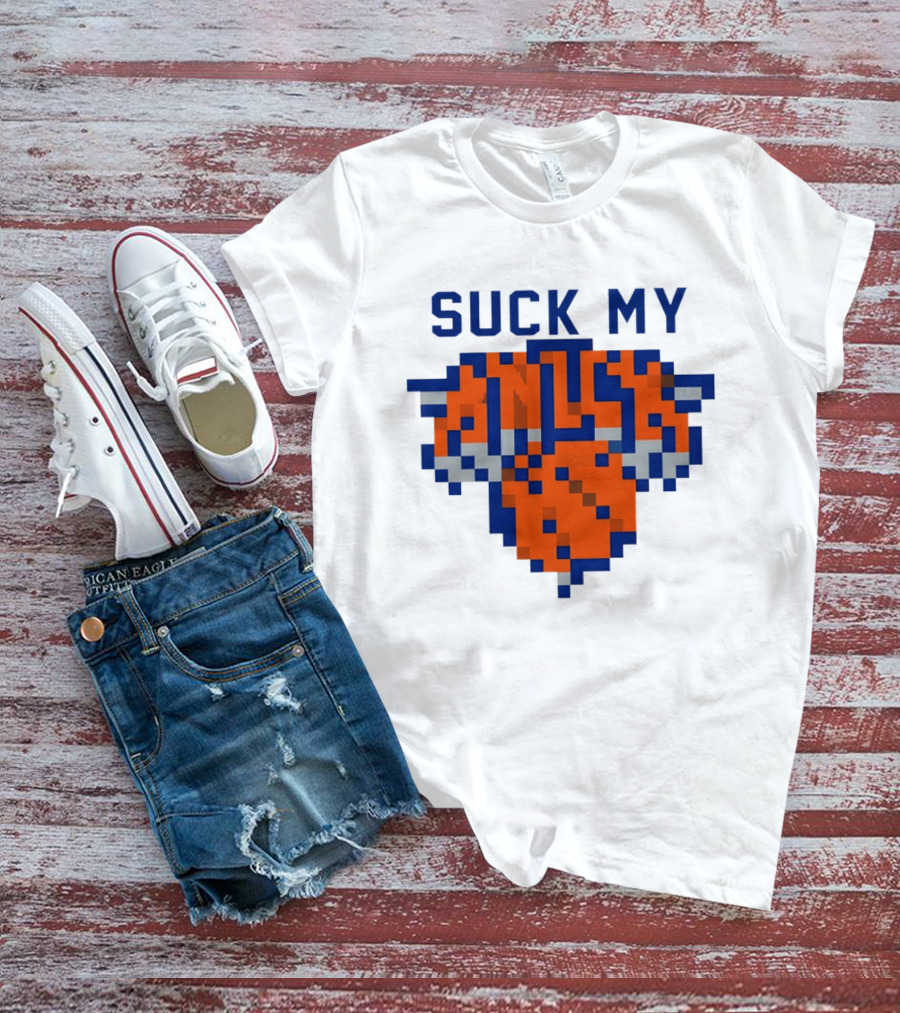 Suck My Knick Pixel Knicks Basketball T-Shirt
