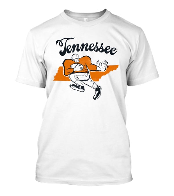 Tennessee Football Map Vintage Style Football Player T-Shirt