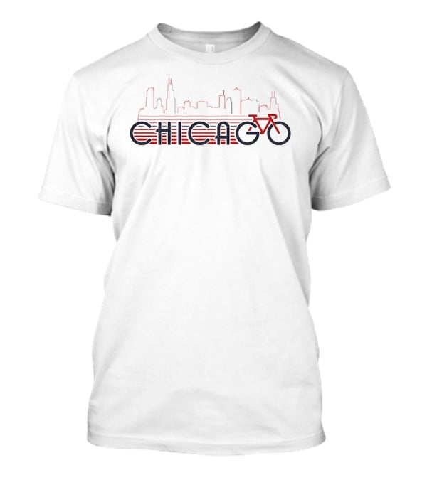 Chicago Skyline Bike Cityscape T-Shirt