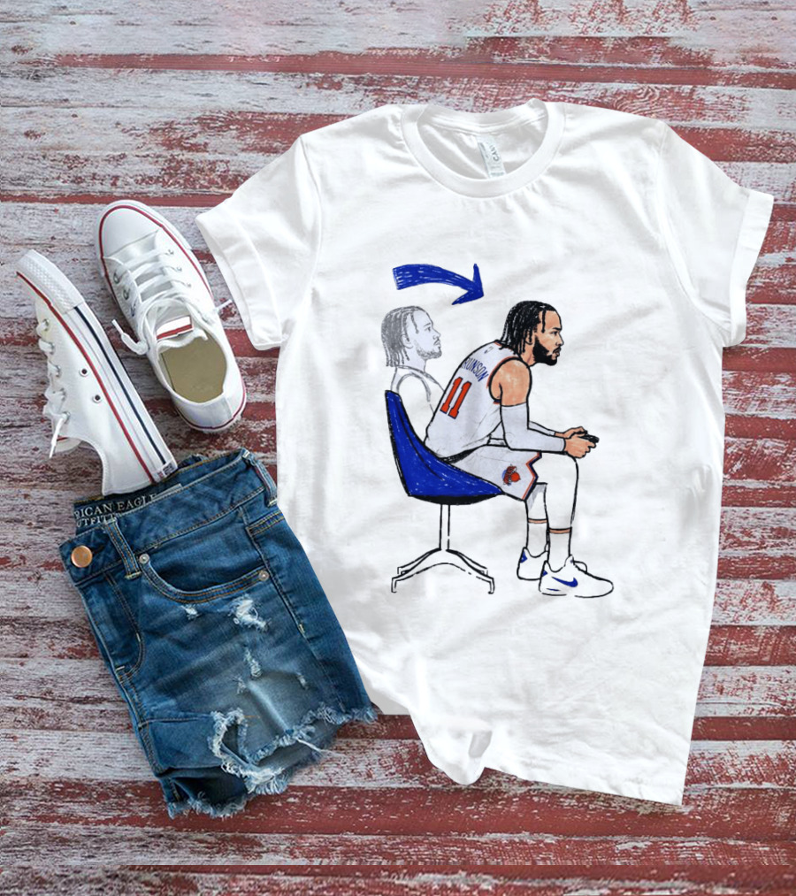 Jalen Brunson 11 Relaxed New York Knicks Cartoon T-Shirt