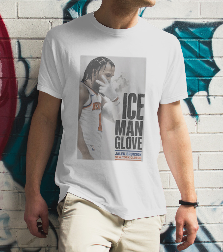 Jalen Brunson Ice Man Glove New York Knicks Clutch T-Shirt