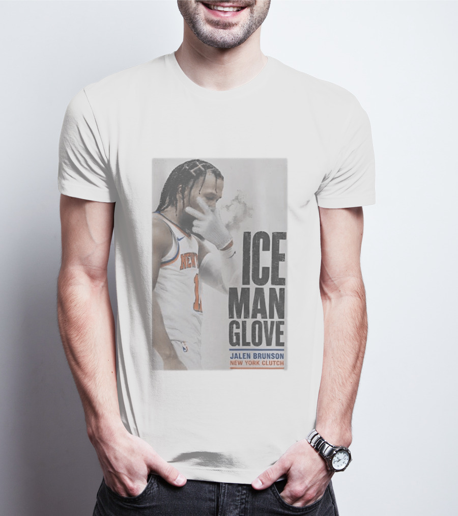 Jalen Brunson Ice Man Glove New York Knicks Clutch T-Shirt